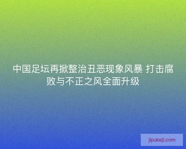 中国足坛再掀整治丑恶现象风暴 打击腐败与不正之风全面升级